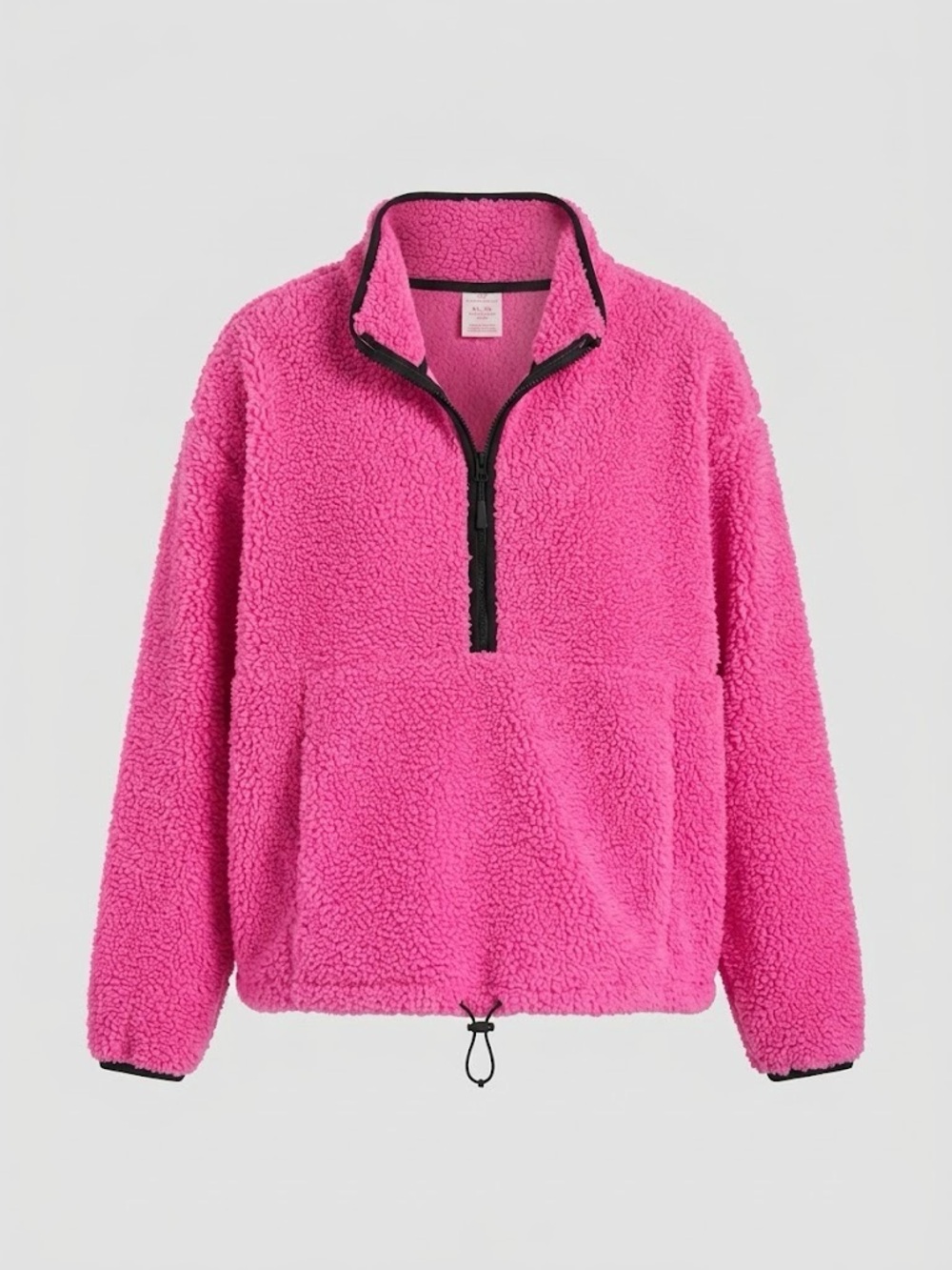No Boundaries XXXL Fleece Half-Zip Pullover Jacket - Hot Pink
